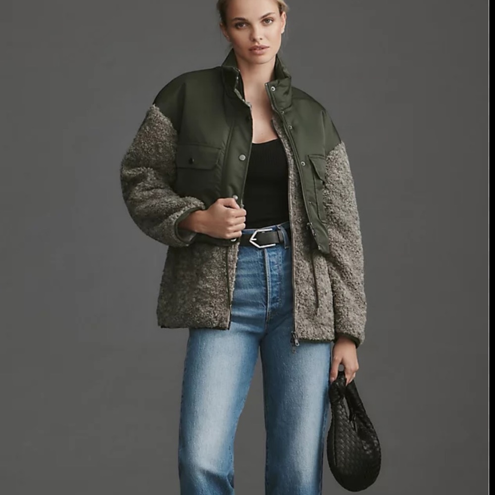 Anthropologie Green and Gray Jacket